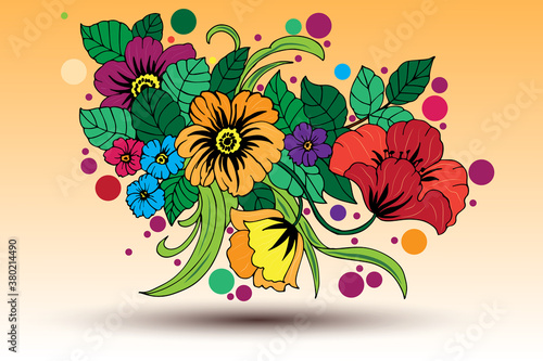 A bouquet of flowers on a w...