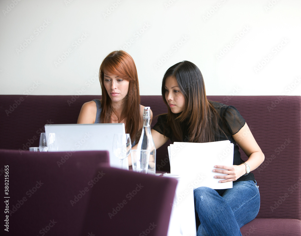 Two business colleagues meeting in restaurant. Two business colleagues meeting in restaurant.