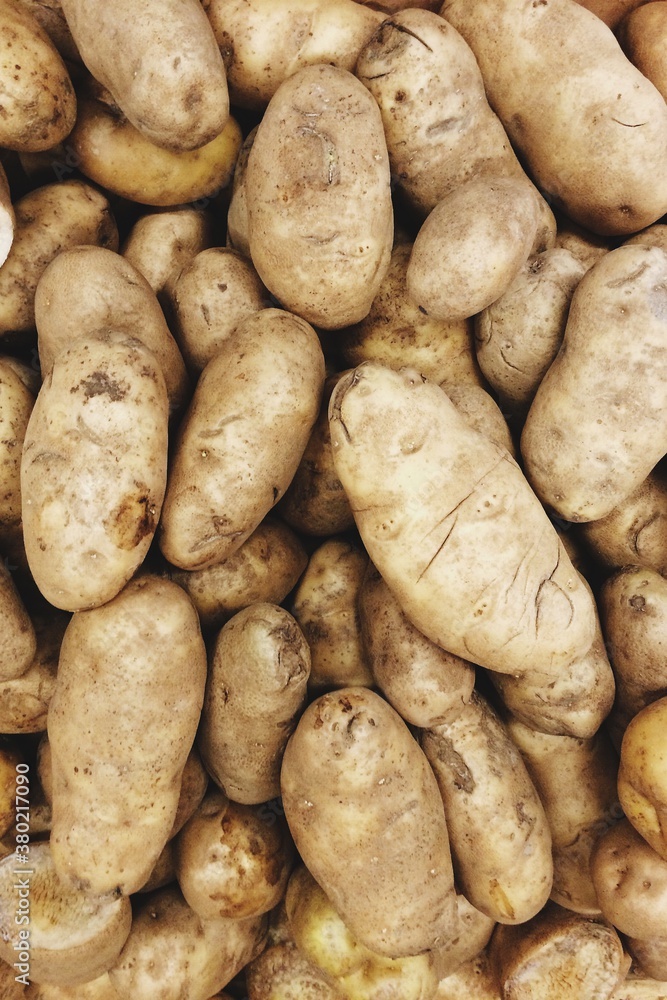White skin potatoes at a farmer's market White skin potatoes at a farmer's market