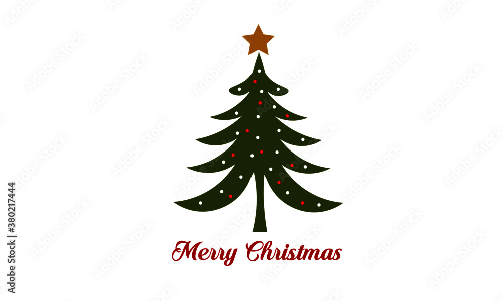 Christmas Tree template design for print or use as poster, card, flyer or T Shirt