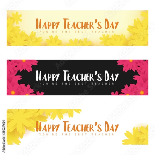 Set of teacher's day icons.