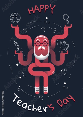 Happy teacher's day design.