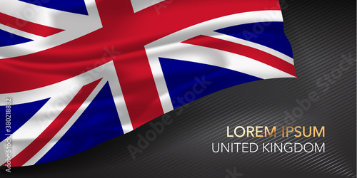 UK happy national day greeting card, banner with template text vector illustration