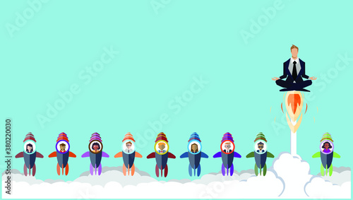 Rocket  model for success Creative business thinking,set icon,modern Idea concept vector illustration Infographic template.
