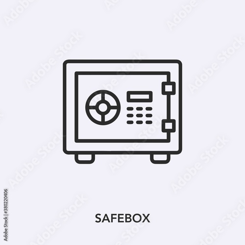 safe box icon vector. Linear style sign for mobile concept and web design. safe box symbol illustration. Pixel vector graphics - Vector.