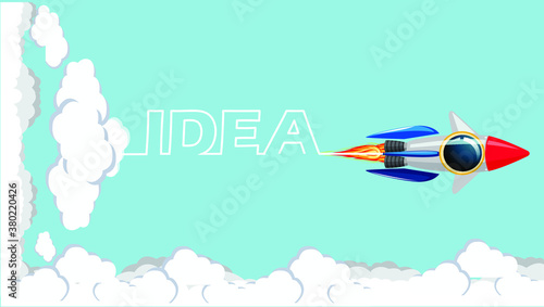Rocket  model for success Creative business thinking,set icon,modern Idea concept vector illustration Infographic template.
