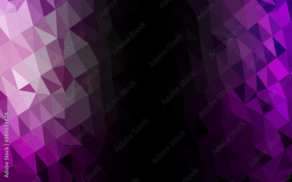 Obraz premium Dark Purple vector abstract mosaic backdrop. A sample with polygonal shapes. Polygonal design for your web site.