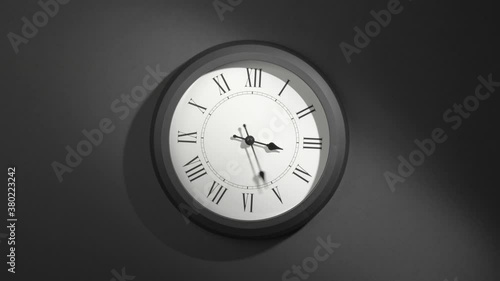 Wallpaper Mural Latin Clock Face in Time Lapse on Dark Grey Wall Torontodigital.ca