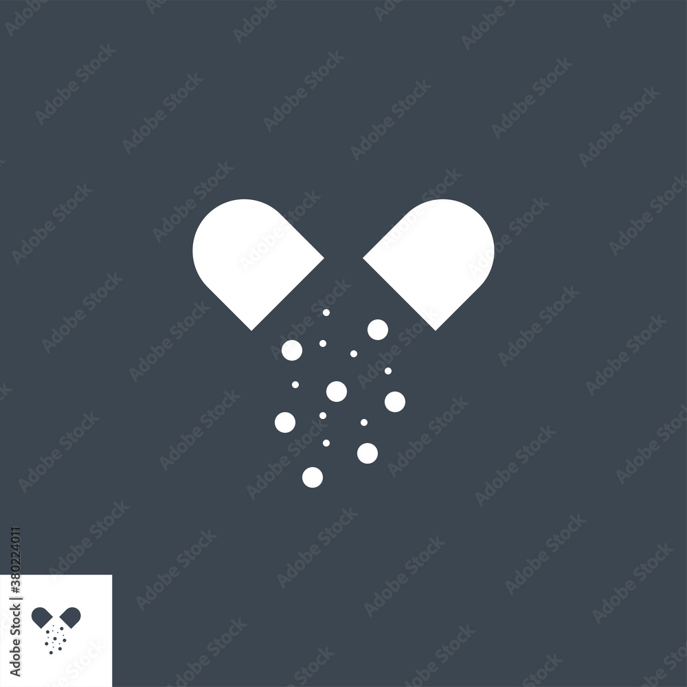 Capsule related vector glyph icon. Isolated on black background. Vector illustration. Capsule related vector glyph icon. Isolated on black background. Vector illustration.