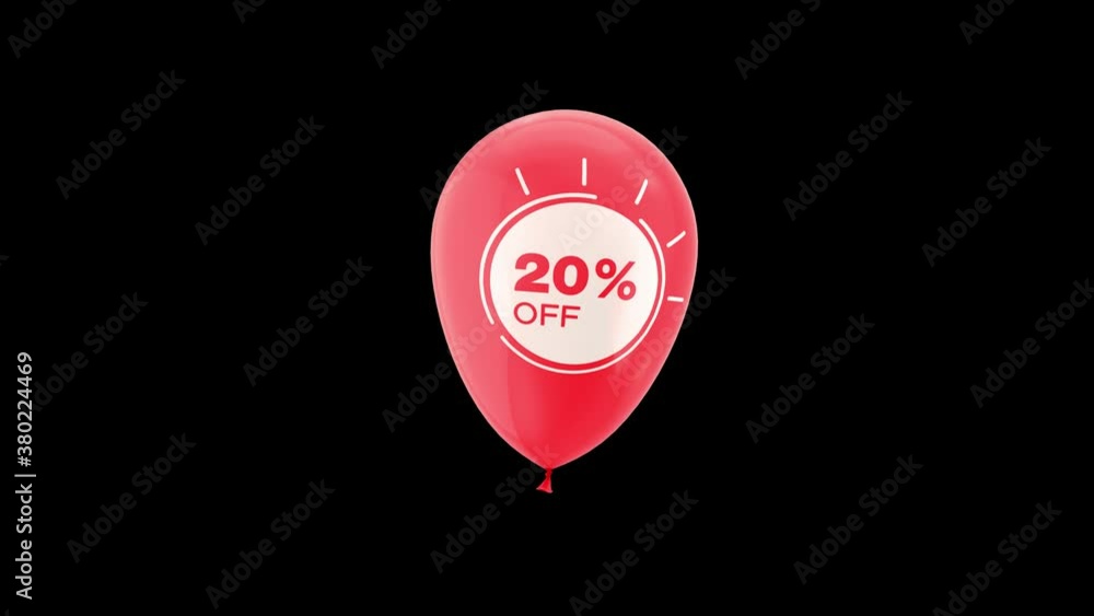 20% Percent Sales Discount Balloon Loop Animation with QuickTime /Alpha Channel / Prores 4444 20% Percent Sales Discount Balloon Loop Animation with QuickTime /Alpha Channel / Prores 4444