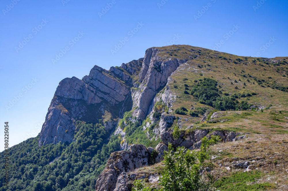 Mountain landscape. Summer tracking. The Mountains Of The Crimea