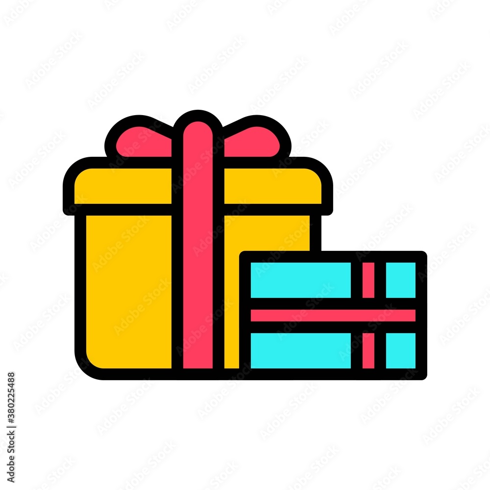 party icons related gift boxes for party with ribbon and bow vector with editable stroke, party icons related gift boxes for party with ribbon and bow vector with editable stroke,