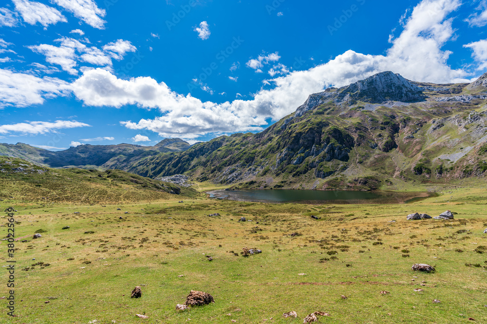 Cerveiriz lake in the mountains of Somiedo, Asturias