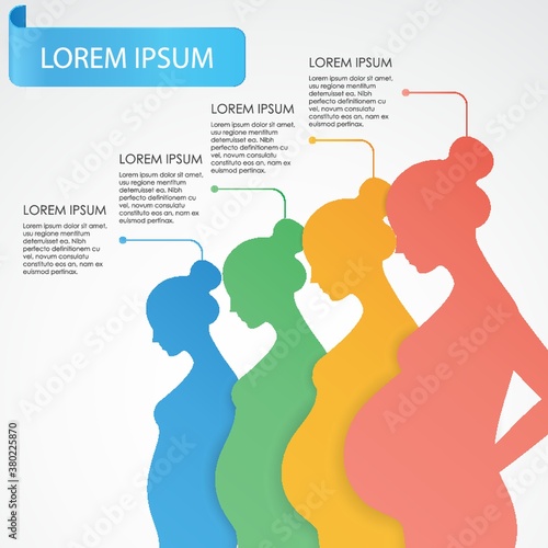 Pregnancy stages infographic design.