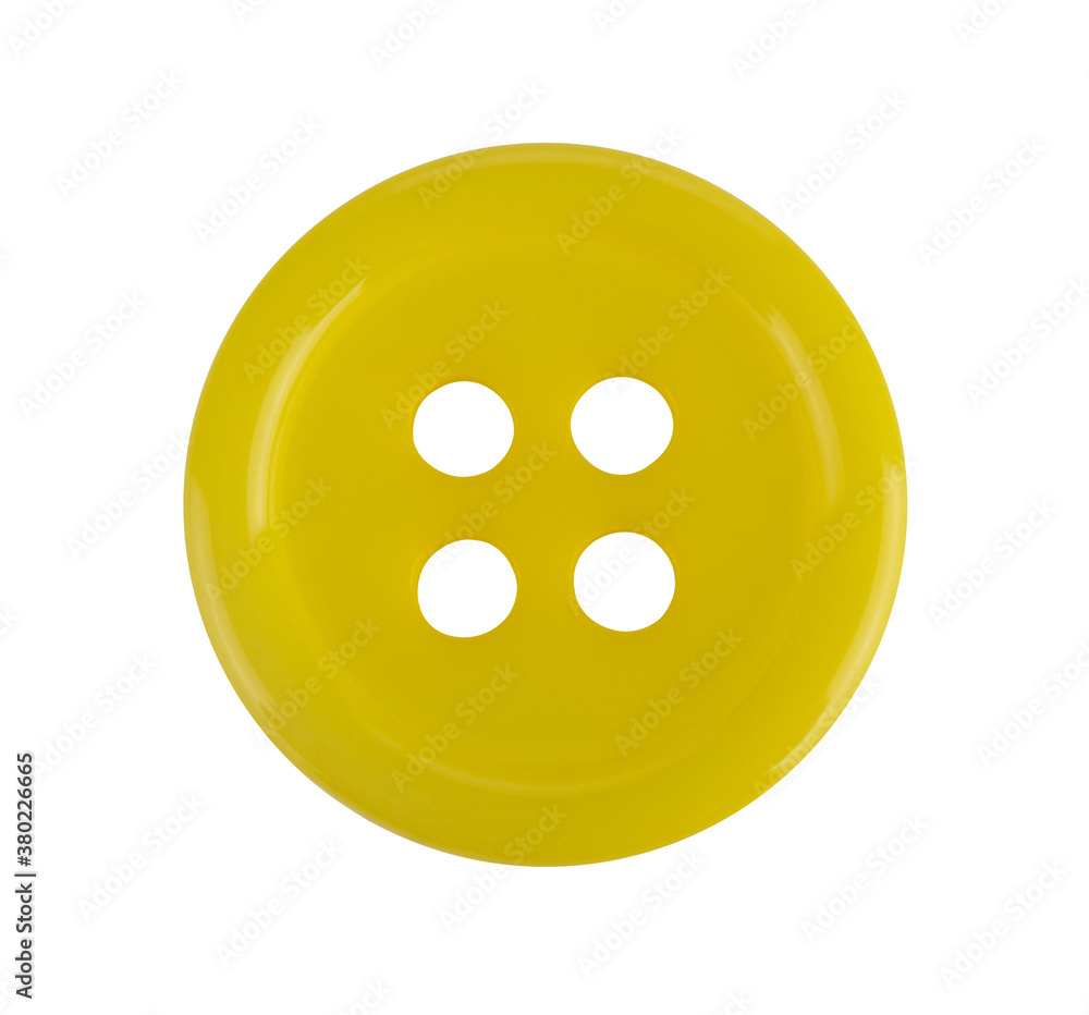 Yellow button isolated on white background Yellow button isolated on white background
