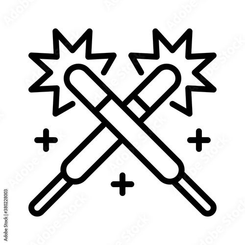 party icons related fire crackers with stars for party or celebration vector with editable stroke