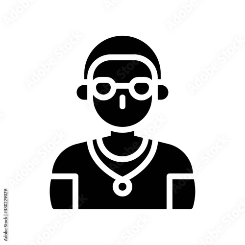 party icons related boy with glasses and locket vector with editable stroke