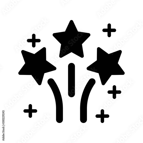 party icons related fireworks with stars for party or celebration vector with editable stroke