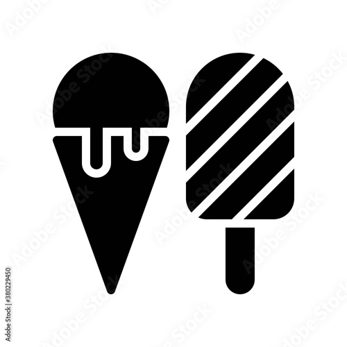 party icons related cone and kulfi with strips for party and celebration vector with editable stroke