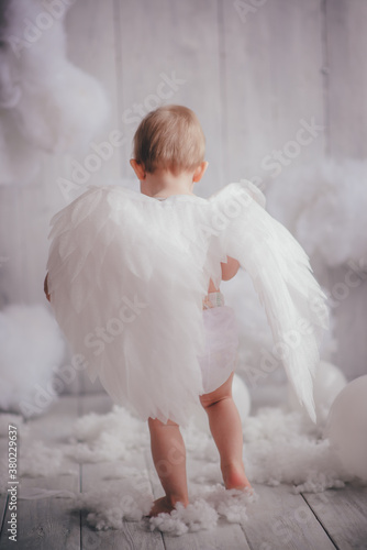 Cuadro en lienzo little child angel with wings