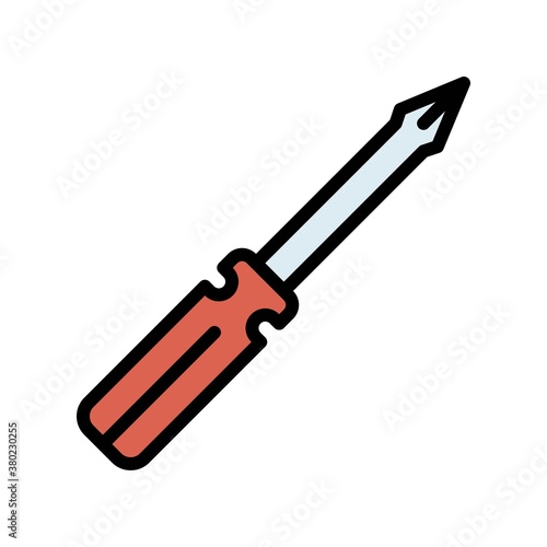 plumber icons related plumber screwdriver with handle for work vector with editable stroke,