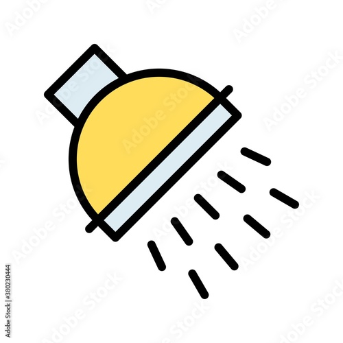 plumber icons related wall hung shower or bath shower with water vector with editable stroke,