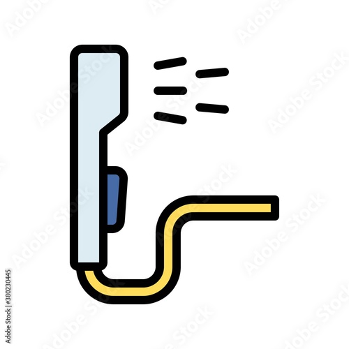 plumber icons related hand shower or phone shower with water and pipe vector with editable stroke,