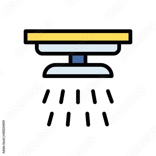 plumber icons related wall hung shower or bath shower with water vector with editable stroke,