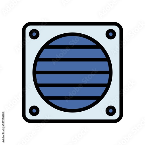 plumber icons related air ventilation or extrator with screw vector with editable stroke,
