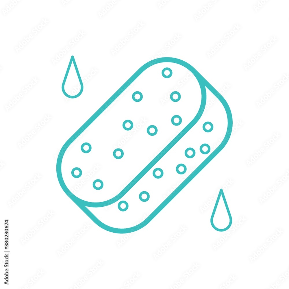 Sponge blue outline vector illustration Sponge blue outline vector illustration