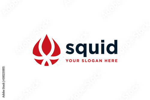 creative squid logo design vector