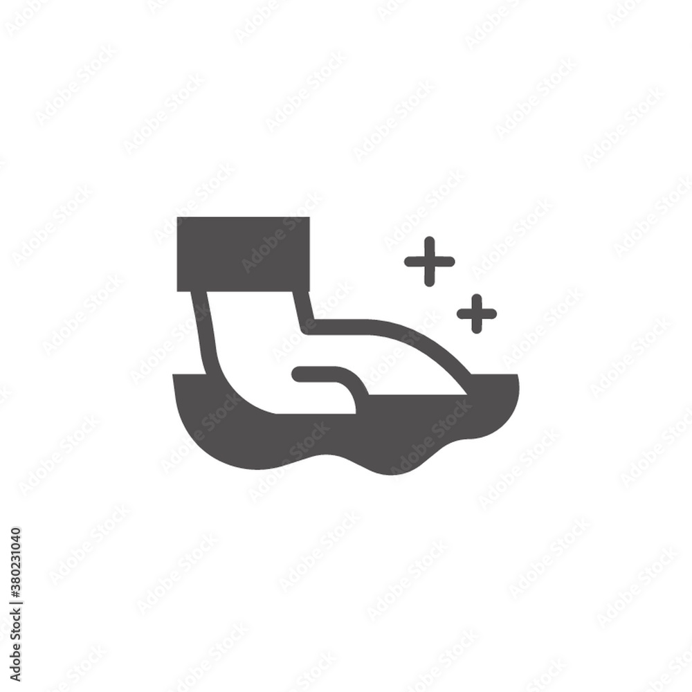 Hand wiping with wash cloth vector