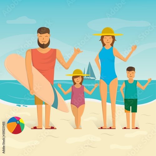 Family trip vector illustration