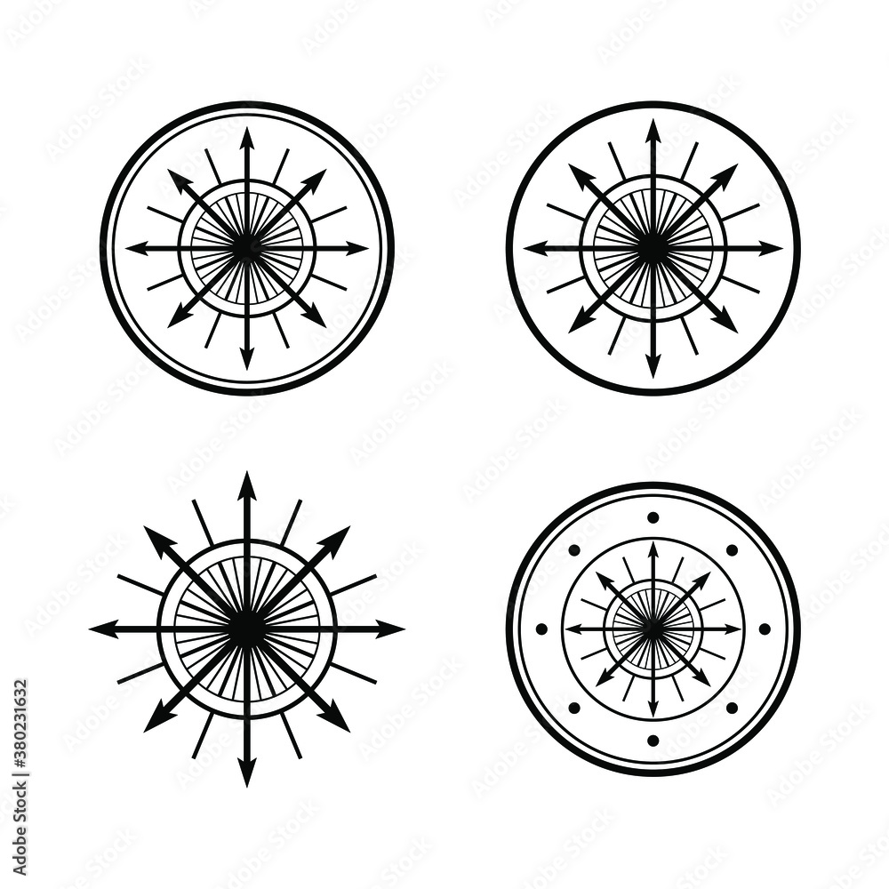 Four compass for logo design concept. Very suitable in various business purposes, also for icon, symbol and many more. Four compass for logo design concept. Very suitable in various business purposes, also for icon, symbol and many more.