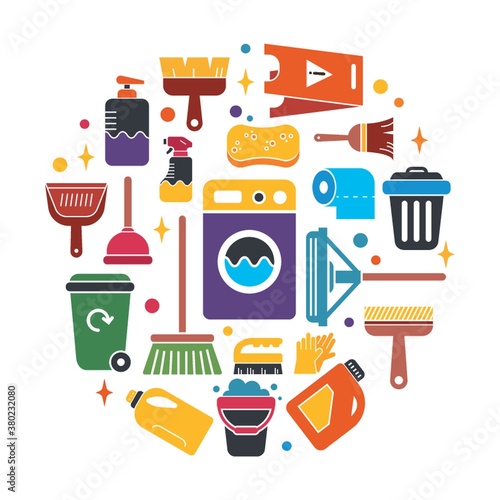 Cleaning icon collection vector illustration