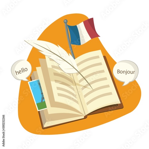 Learning French vector illustration concept
