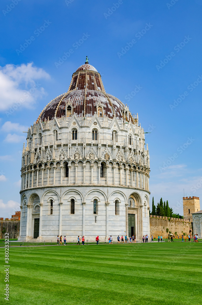 Detail of the baptistery of Pisa