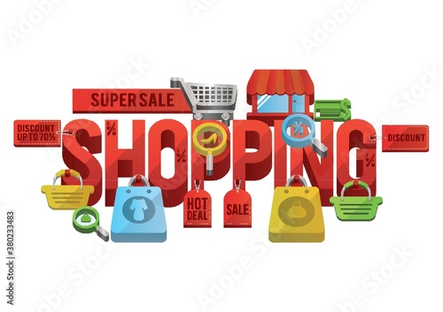 Super sale shopping lettering design