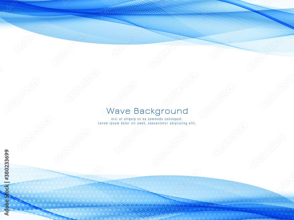 Stylish elegant blue wave design background Stylish elegant blue wave design background