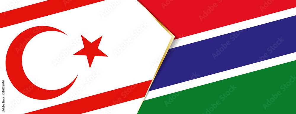 Northern Cyprus and Gambia flags, two vector flags. Northern Cyprus and Gambia flags, two vector flags.