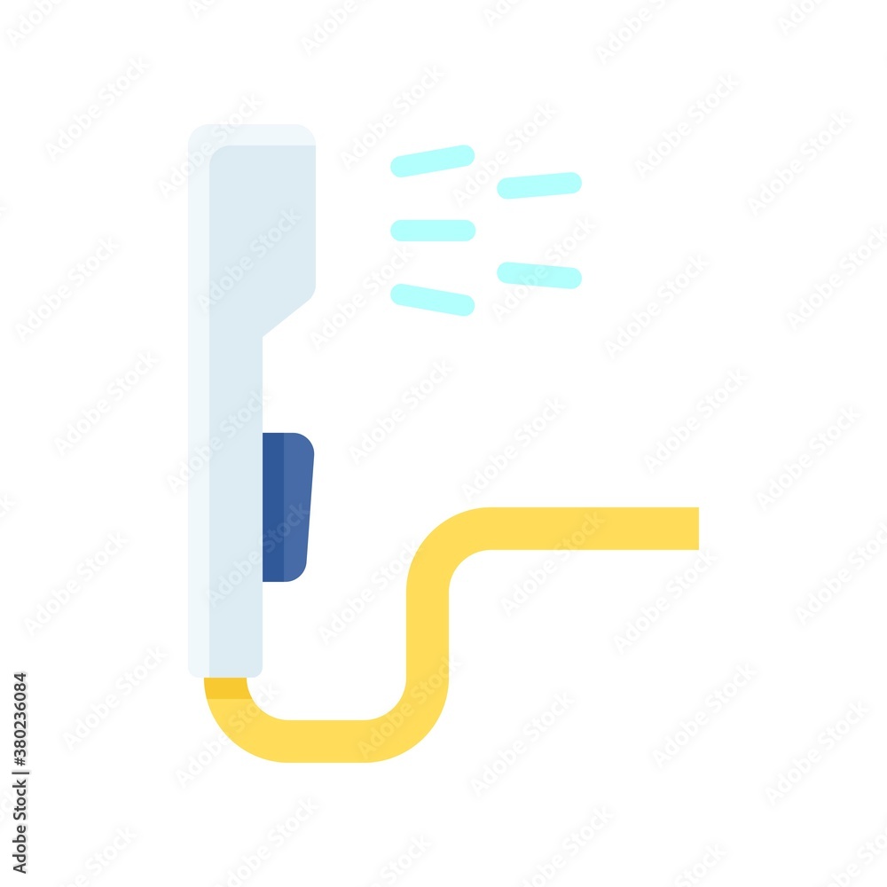 plumber icons related hand shower or phone shower with water and pipe vector in flat style, plumber icons related hand shower or phone shower with water and pipe vector in flat style,