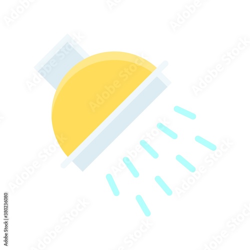 plumber icons related wall hung shower or bath shower with water vector in flat style,
