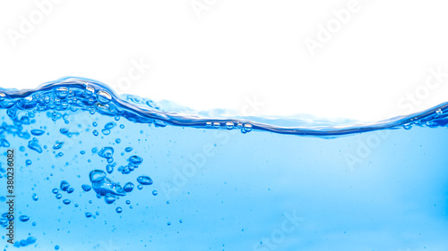 Blue water wave isolated on white background
