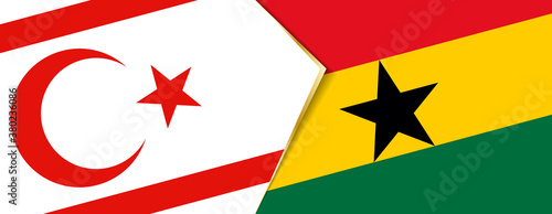 Northern Cyprus and Ghana flags, two vector flags.