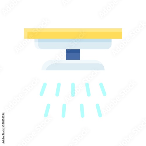 plumber icons related wall hung shower or bath shower with water vector with editable stroke