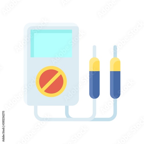 plumber icons related multimeter with pins and button  vector in flat style,