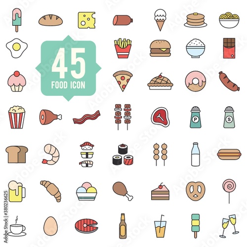 Set of food icons