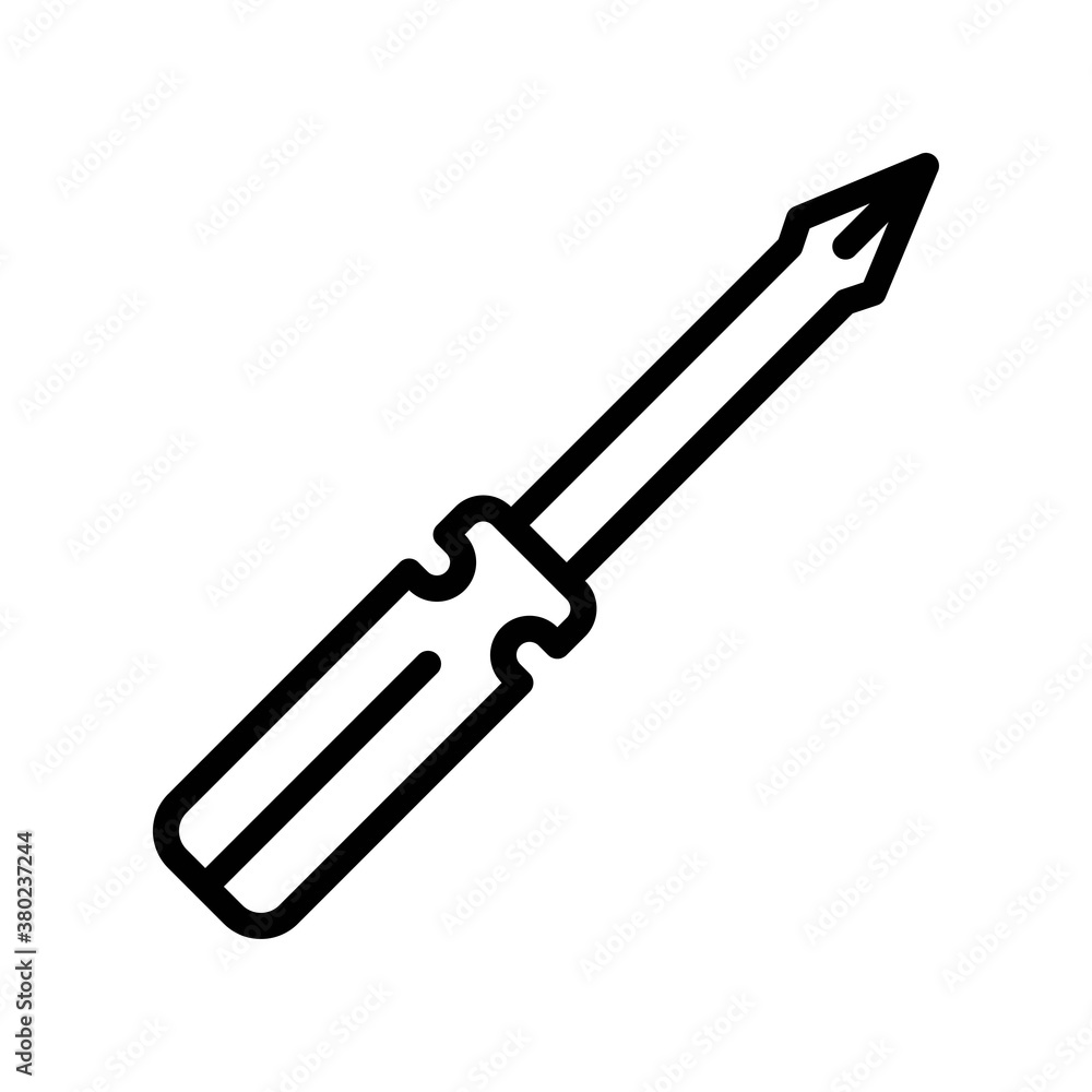 plumber icons related plumber screwdriver with handle for work vector in lineal style,