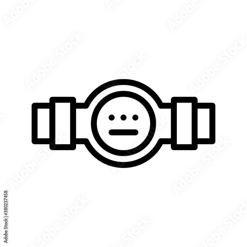 plumber icons related water pipe or water meter with nuts and meter vector in lineal style,