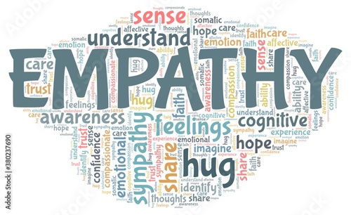 Empathy vector illustration word cloud isolated on a white background.